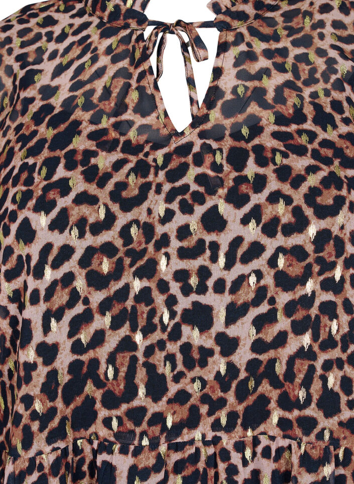 Tunika mit Leodruck und Lurex, Leopard AOP, Packshot image number 2