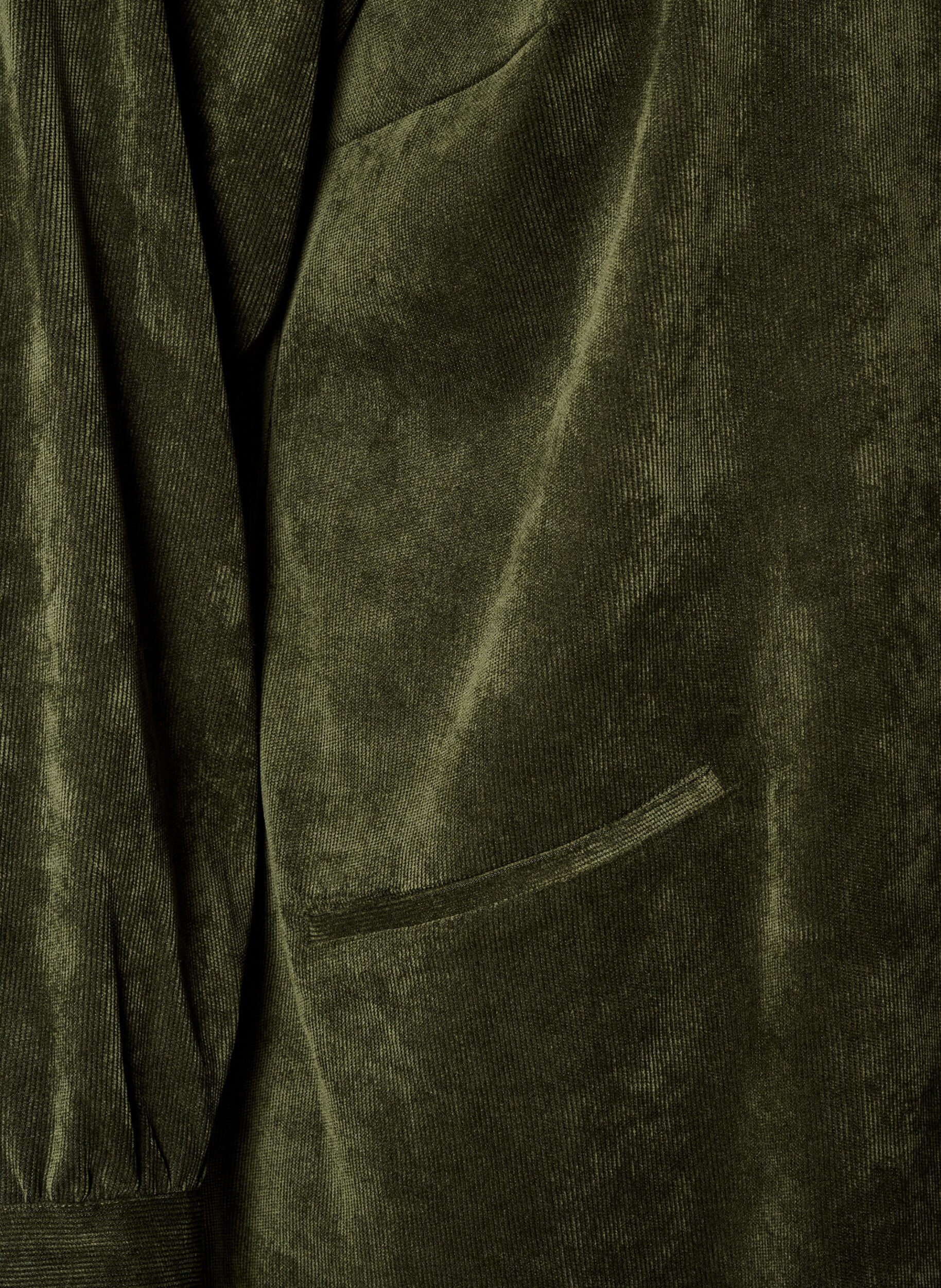 ZizziHemdblusenkleid aus Cord mit Kragen und Knopfleiste, Gr&uuml;n, Packshot image number 3