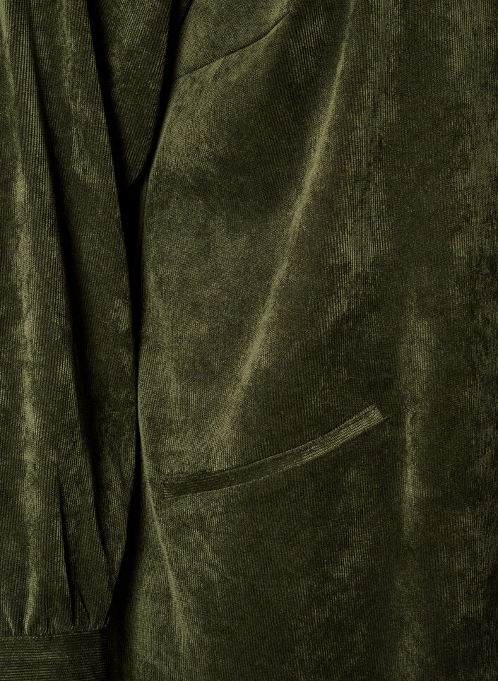 Hemdblusenkleid aus Cord mit Kragen und Knopfleiste, Gr&uuml;n, Packshot image number 3