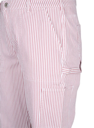 Gestreifte Cargo-Jeans mit gerader Passform, Rose White Stripe, Packshot image number 2