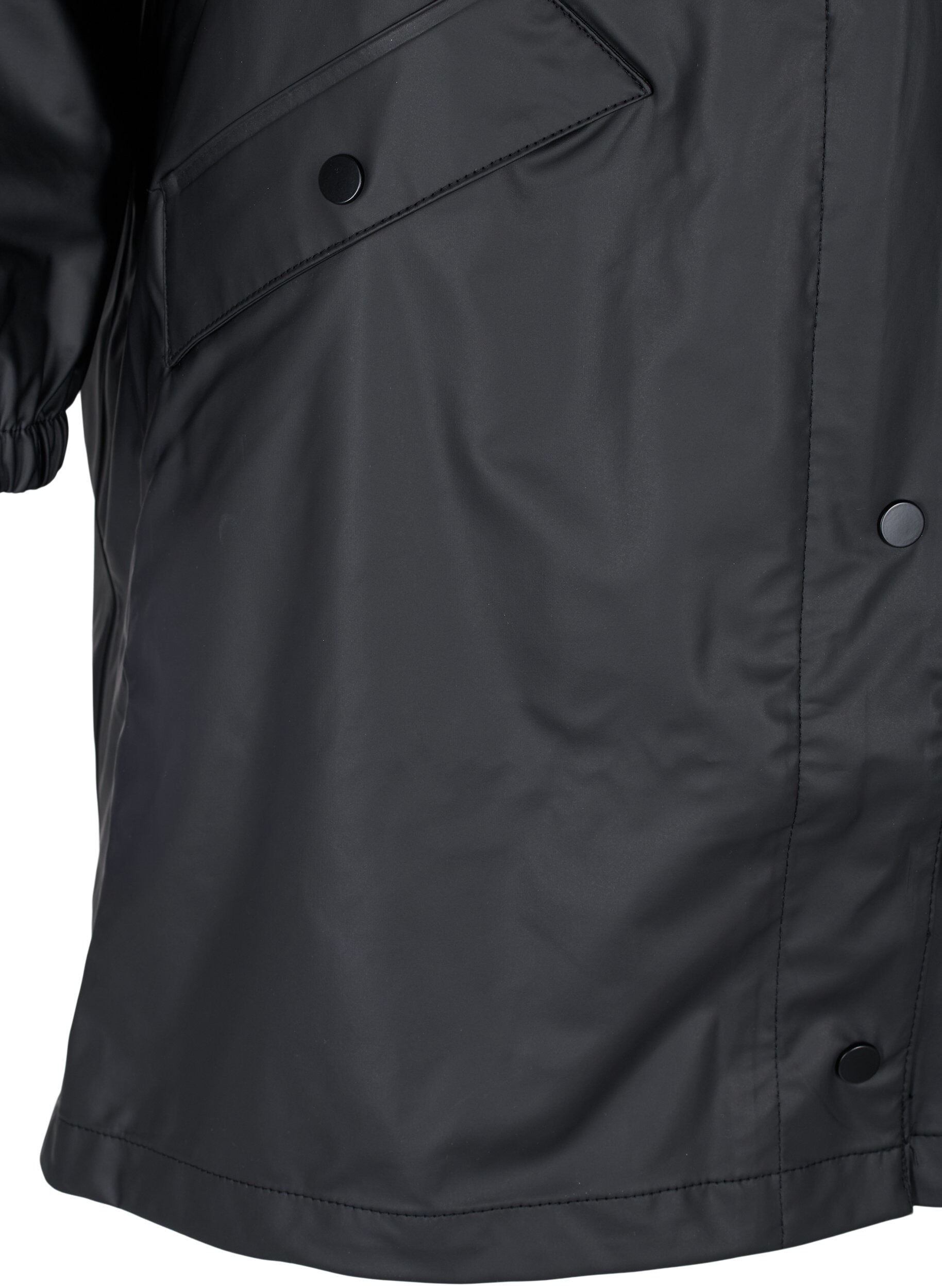 ZizziRegenjacke mit Kapuze und Knopfverschluss, Black, Packshot image number 3