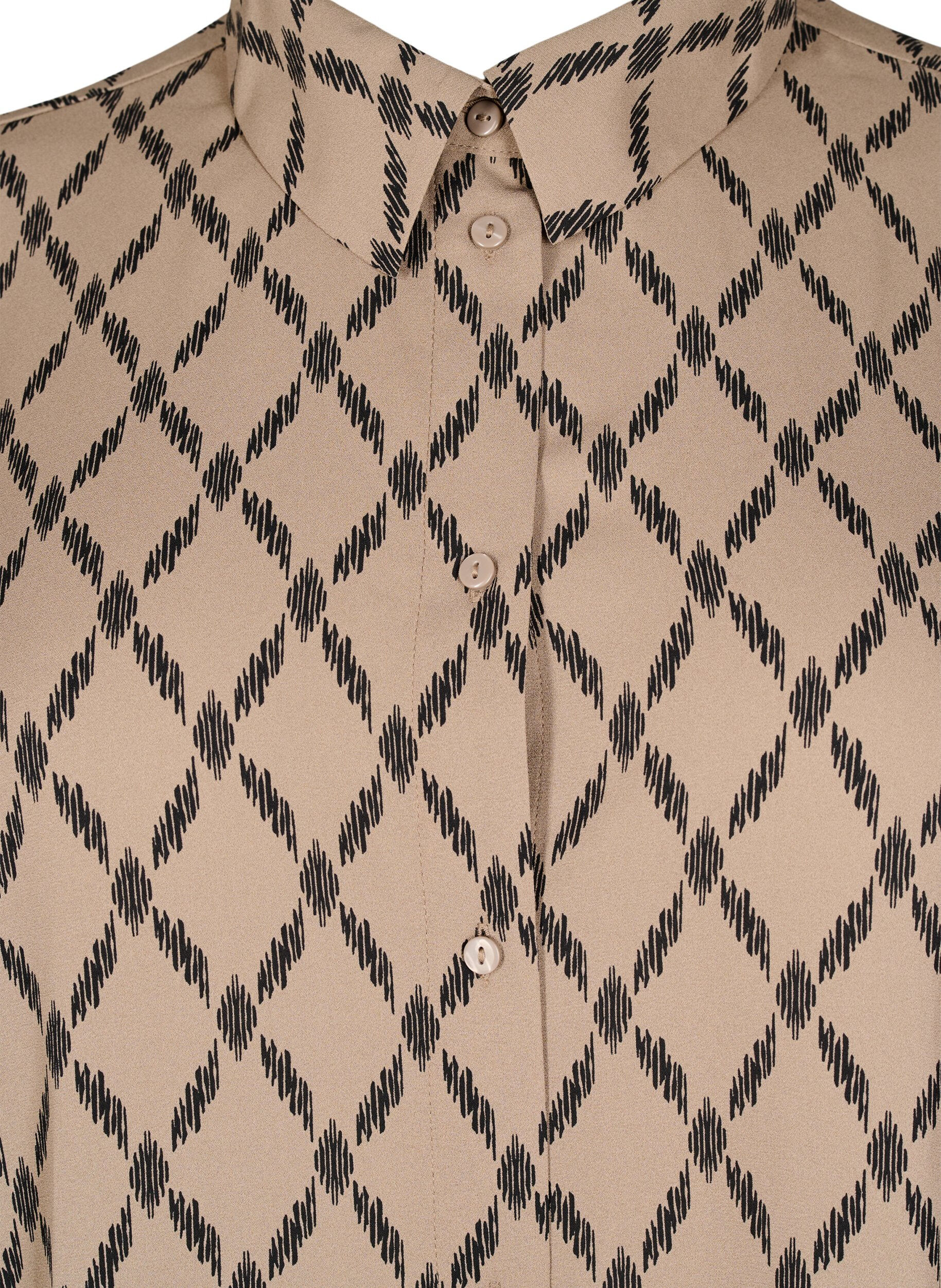 ZizziGemusterte Bluse mit langen &Auml;rmeln, Grafic AOP, Packshot image number 2