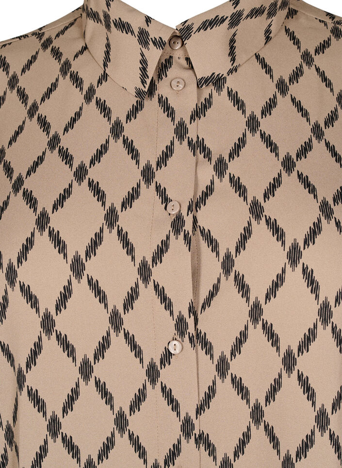 Gemusterte Bluse mit langen Ärmeln, Grafic AOP, Packshot image number 2