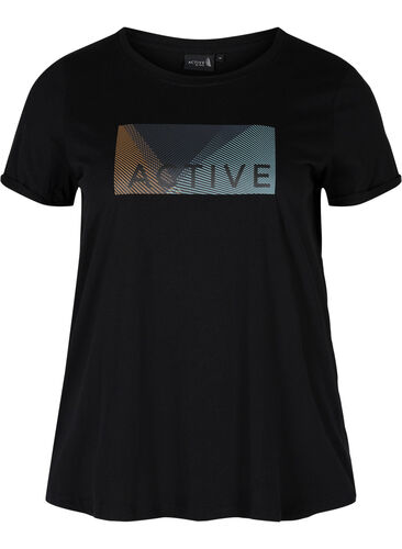 Trainings-T-Shirt mit Print, Black Citadel, Packshot image number 0