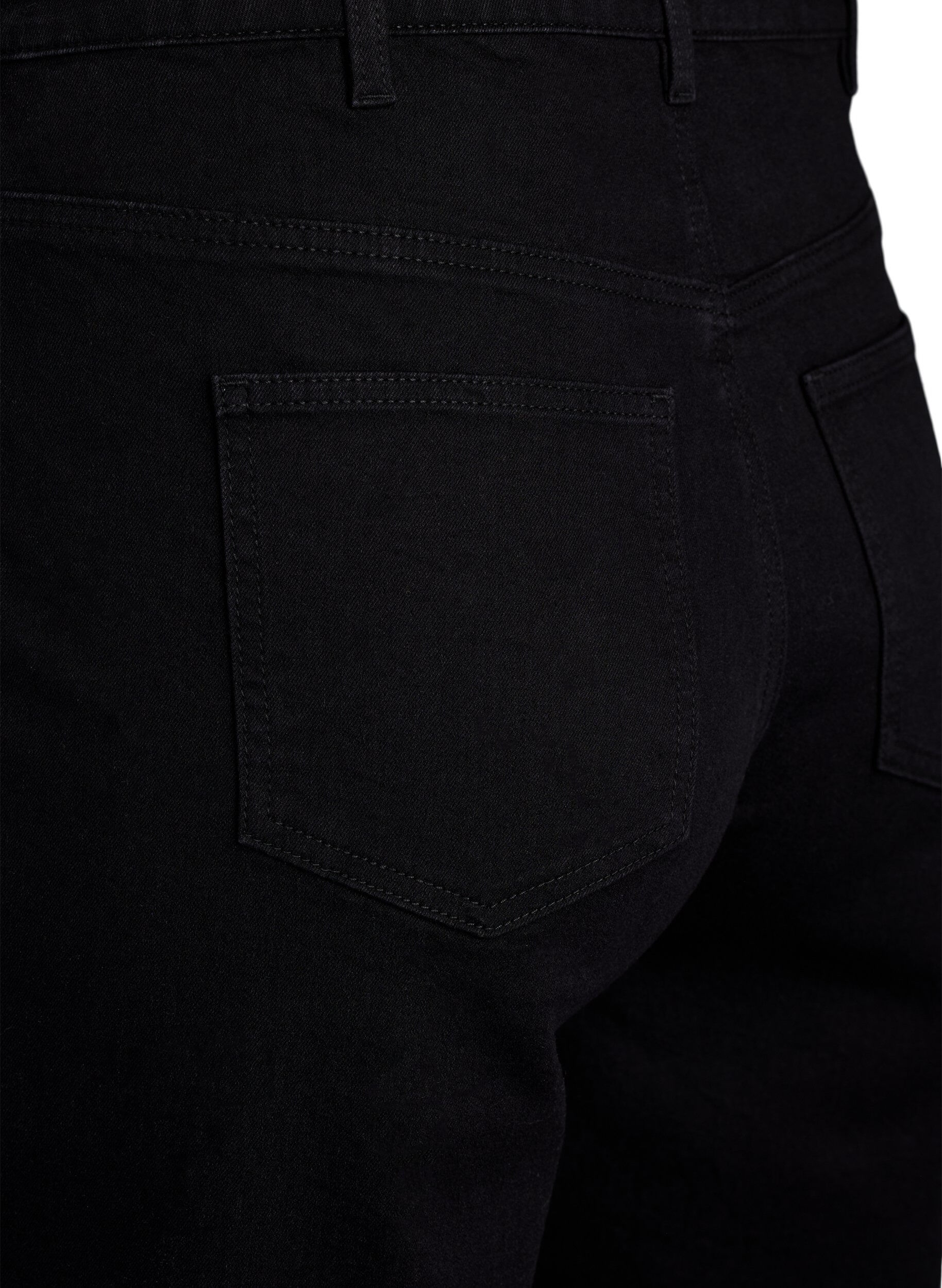 ZizziLocker sitzende Jeansshorts mit hoher Taille, Schwarz, Packshot image number 3