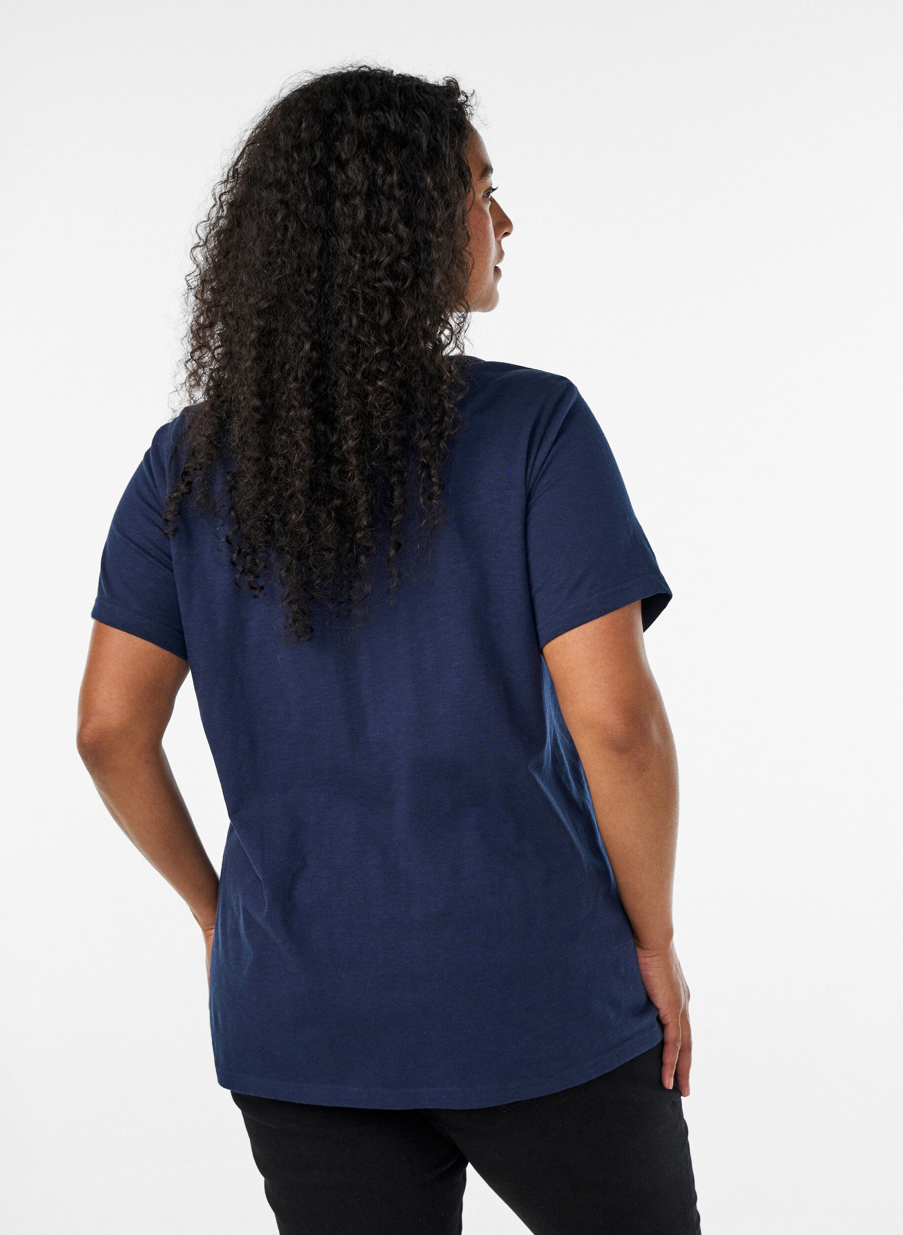 ZizziT-Shirt mit Knopfleiste, Blau, Model image number 2