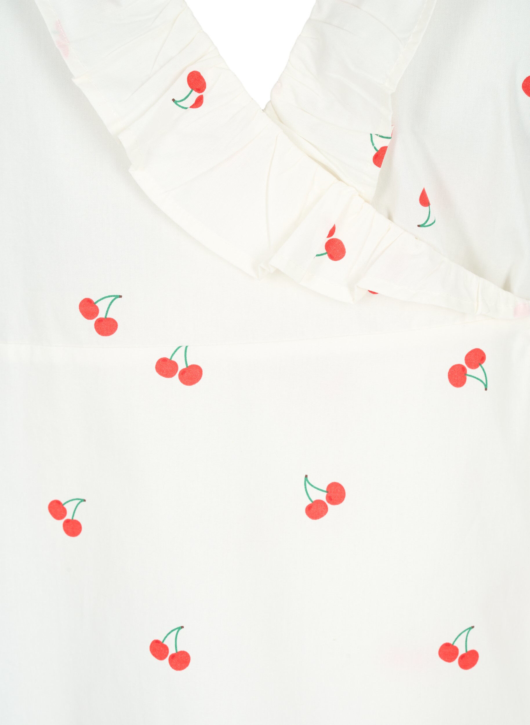 Zizzi Wickelbluse aus Baumwolle mit Kirschenmuster, B. White/Cherry, Packshot image number 2