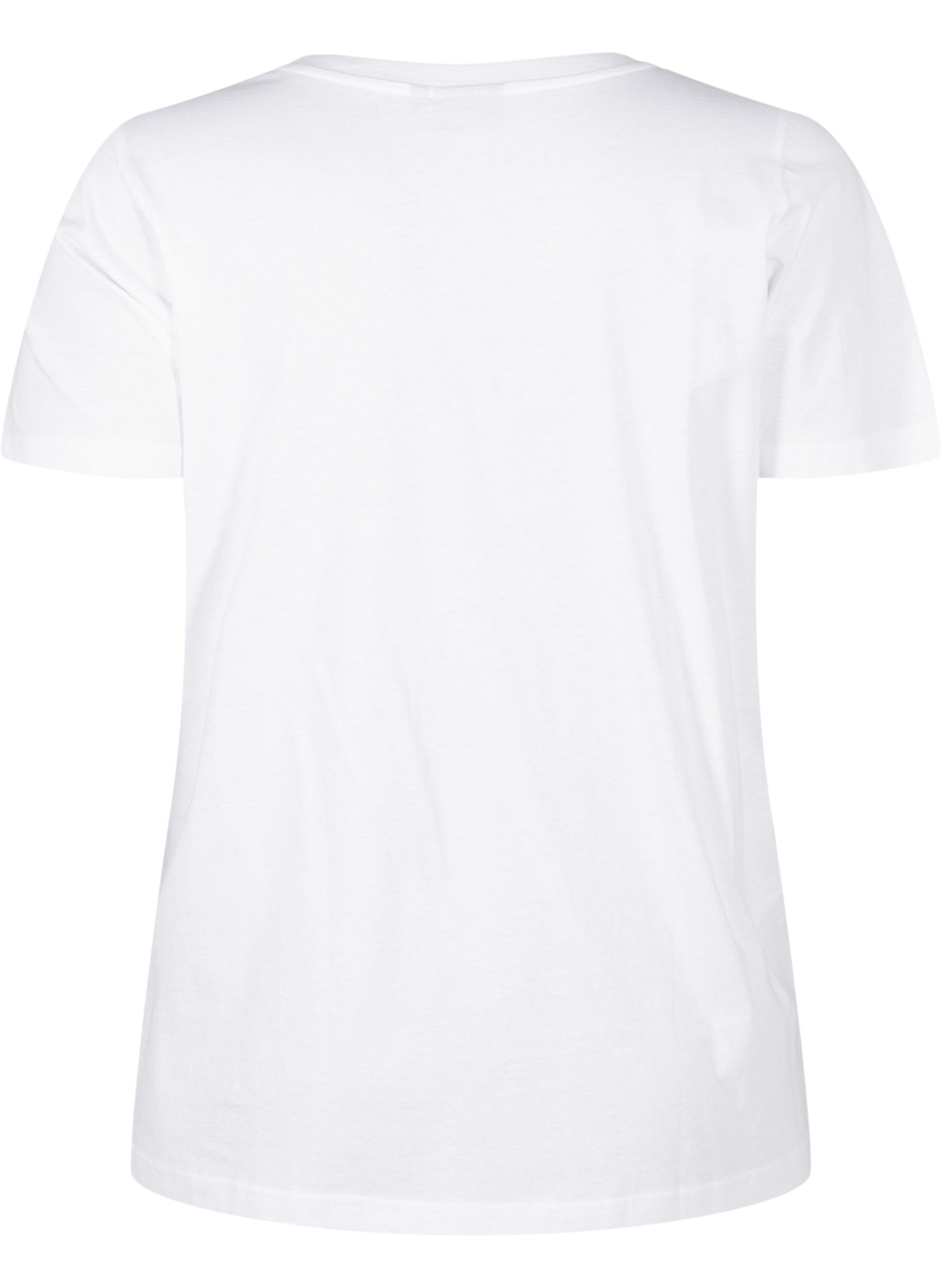 ZizziBaumwoll-T-Shirt mit Strasssteinen, Bright White, Packshot image number 1