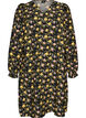 Gemustertes Kleid aus Viskose mit langen &Auml;rmeln, Schwarz, Packshot image number 0