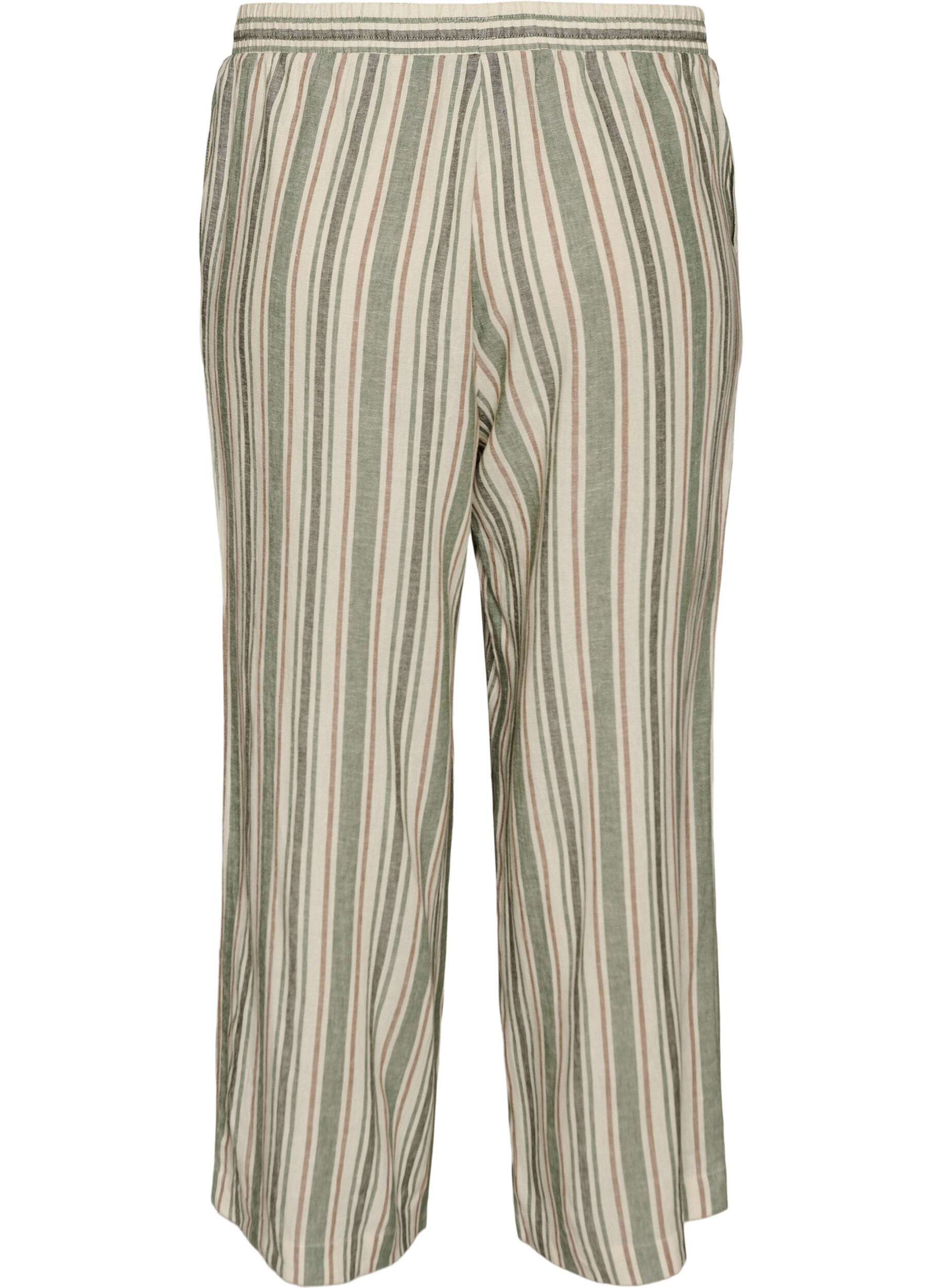 ZizziHose aus Leinen und Viskose mit weitem Bein, Vanille, Packshot image number 1