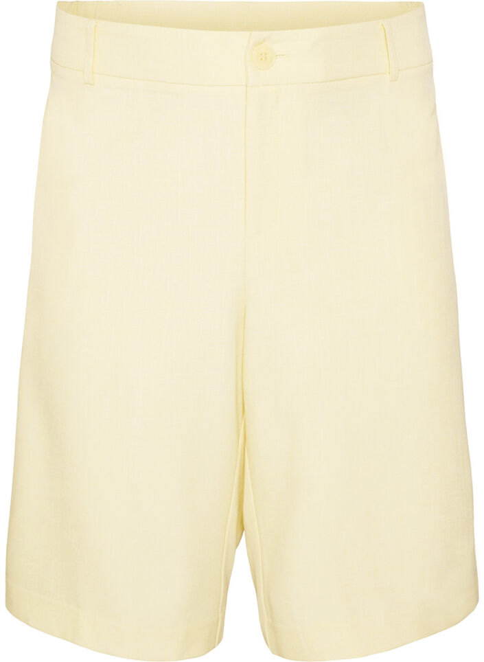 Lockere Bermudashorts mit hoher Taille, Gelb, Packshot image number 0