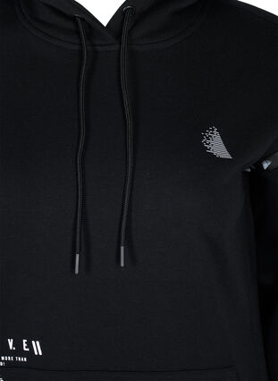 Langes Sweatshirt mit Schlitz und Tasche, Black, Packshot image number 2