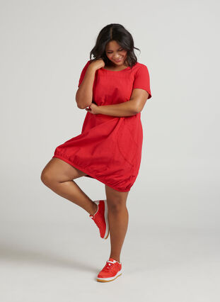 Kleid mit Taschen, Lipstick Red, Model image number 0