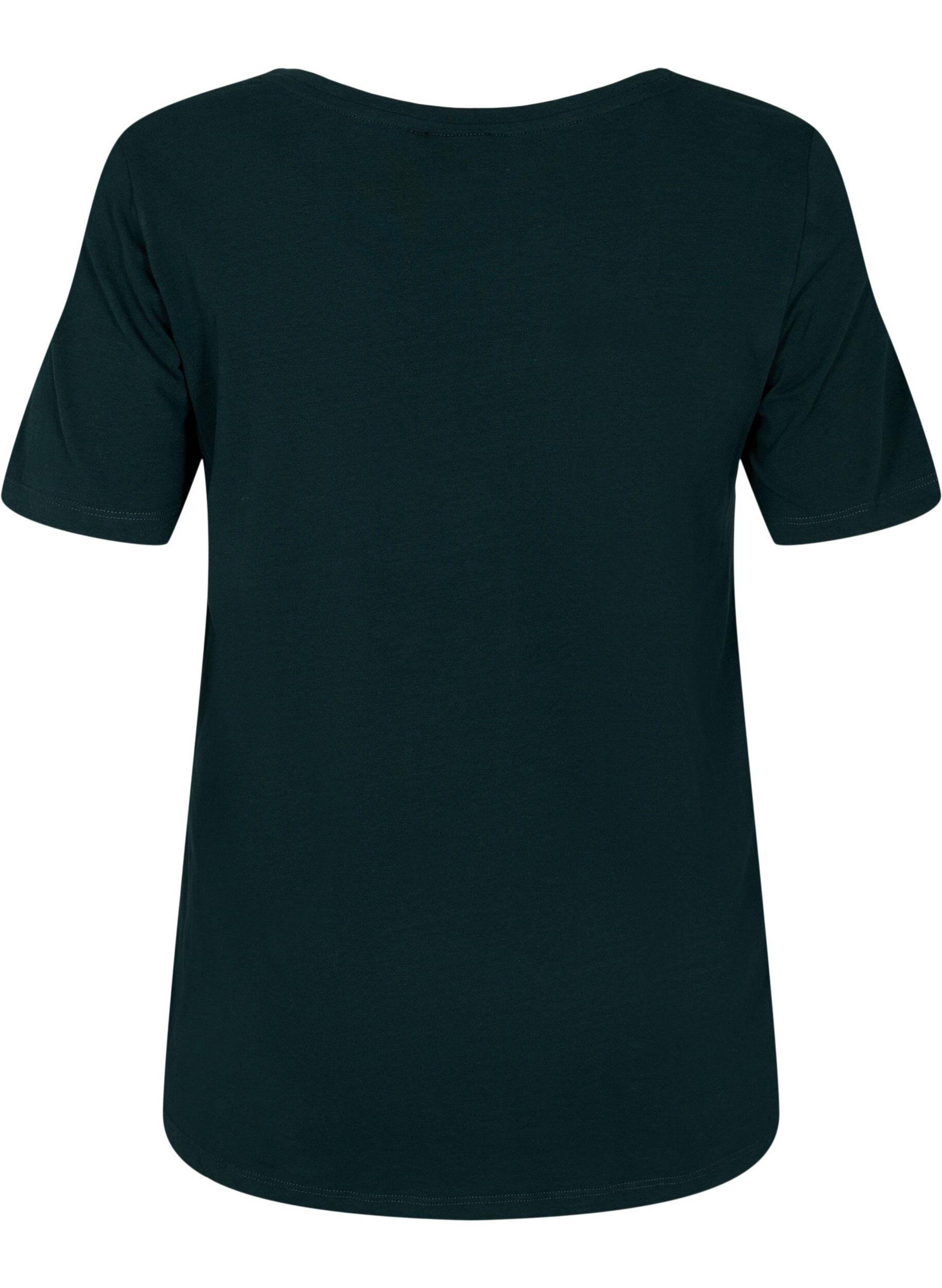 ZizziEinfarbiges basic T-Shirt aus Baumwolle, Gr&uuml;n, Packshot image number 1