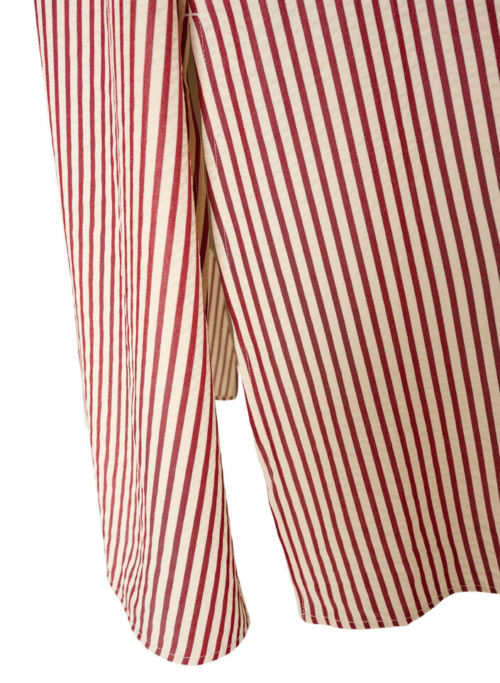 Kn&ouml;chellanges Hemdblusenkleid mit Bindeg&uuml;rtel und Streifen, Rot, Packshot image number 3