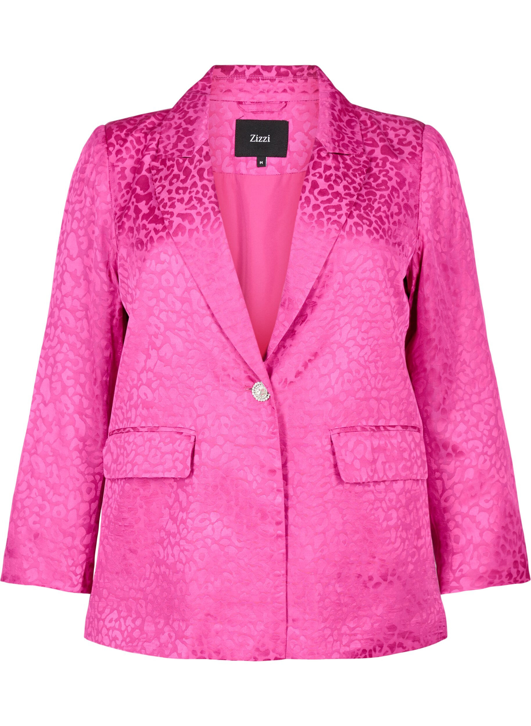 ZizziTon-in-Ton-Jacquard-Blazer aus Viskose, Rose Violet, Packshot image number 0