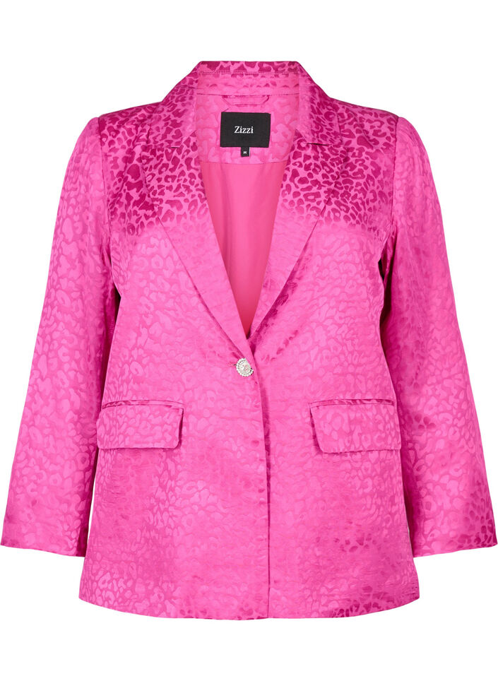 Ton-in-Ton-Jacquard-Blazer aus Viskose, Rose Violet, Packshot image number 0