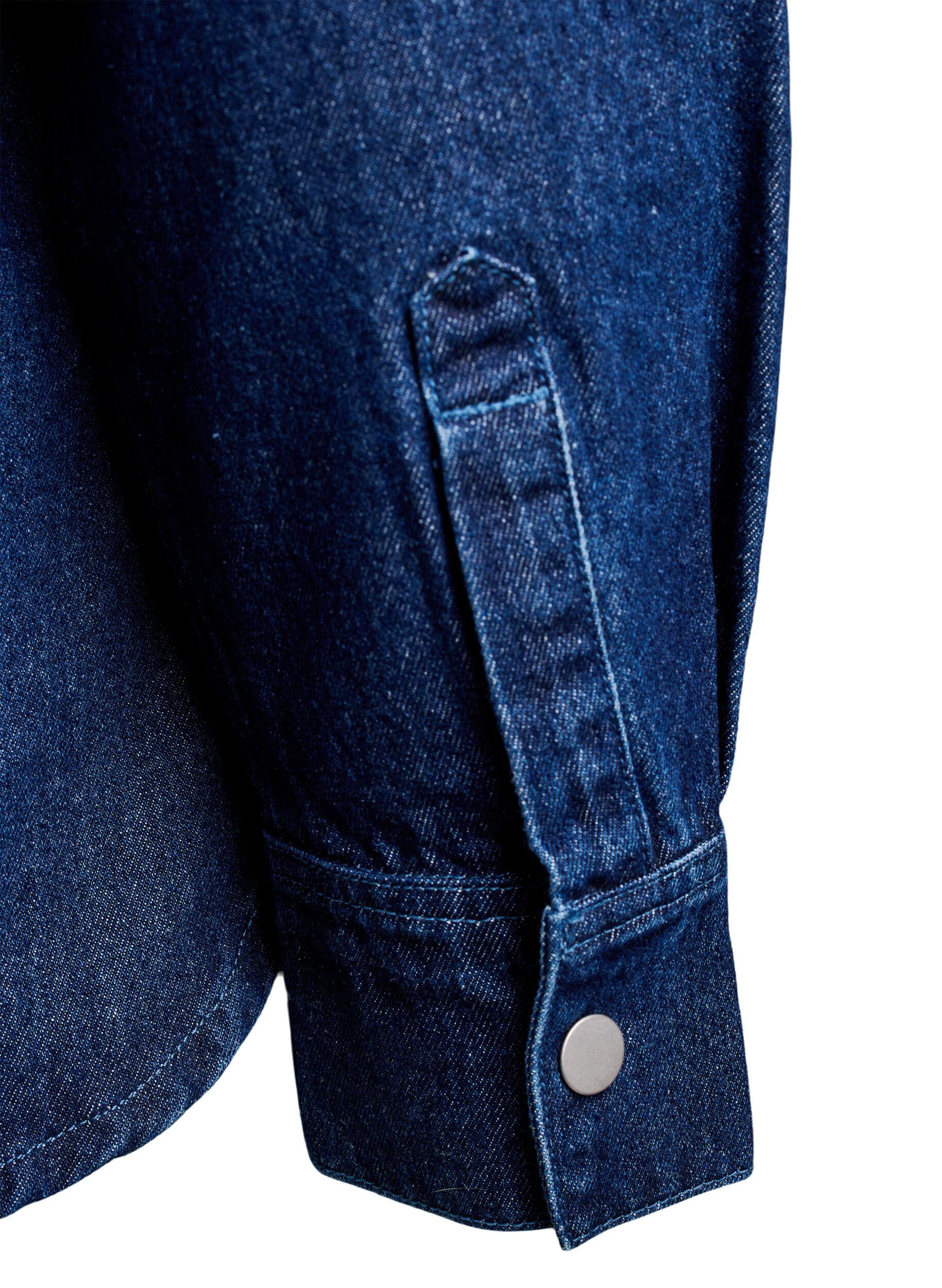 ZizziJeansbluse mit Nieten, Blau, Packshot image number 3