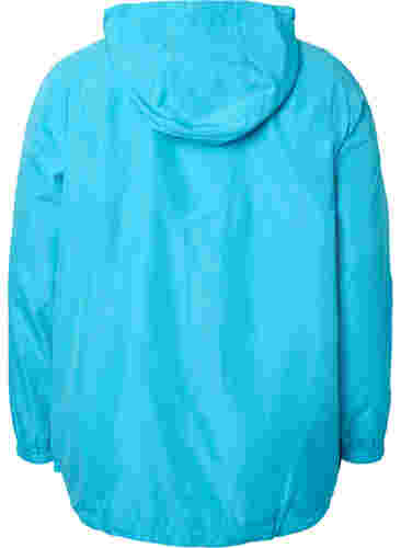 Kurze Jacke mit Kapuze und verstellbarer Saum, River Blue, Packshot image number 1