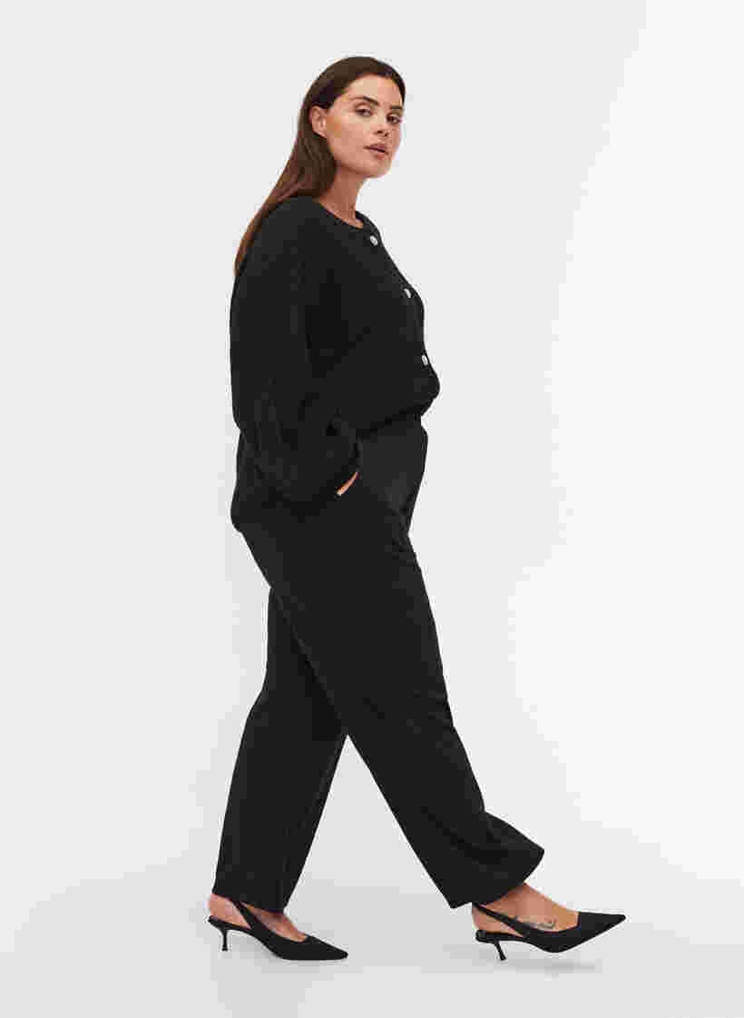 Lockere Hose mit Taschen, Black, Model image number 3
