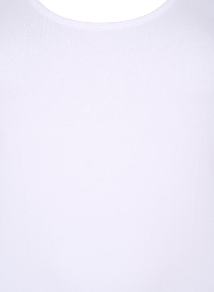 Einfarbiges basic Top aus Baumwolle, Weiß, Packshot image number 2