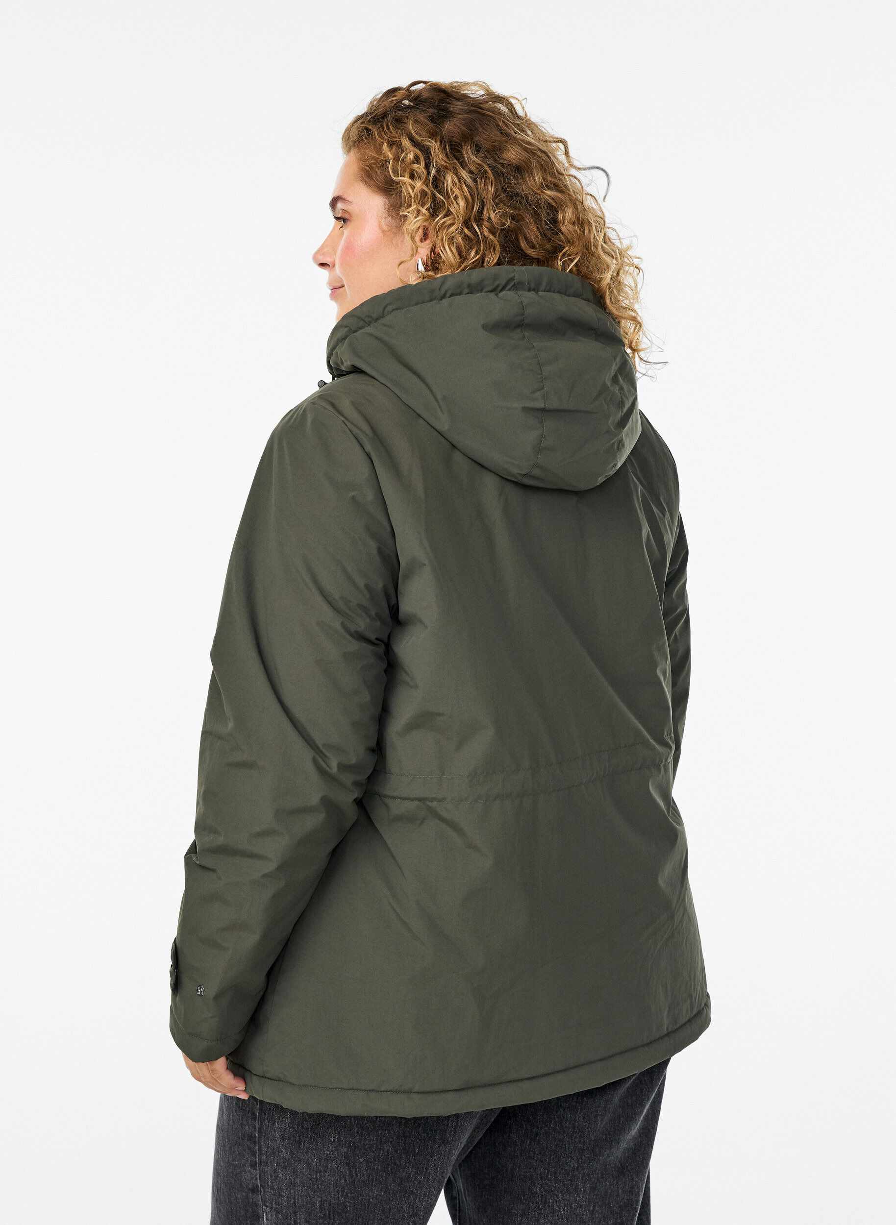 ZizziLeichter, gepolsterter Parka mit teddygef&uuml;tterter Kapuze, Gr&uuml;n, Model image number 2