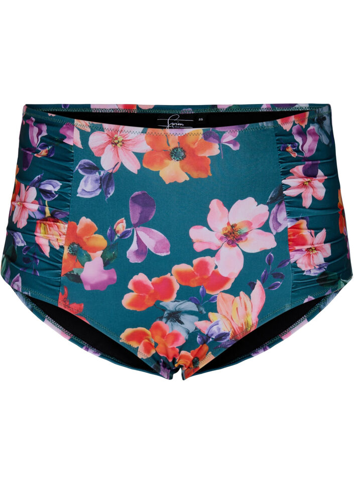 Bikini-Unterteil mit Blumenmuster und hoher Taille, Meave Print, Packshot image number 0