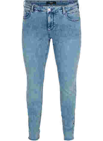 Cropped Amy Jeans mit Nieten in der Seitennaht