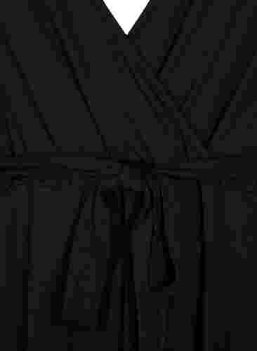 Wickelkleid aus Viskose mit kurzen Ärmeln, Black, Packshot image number 2