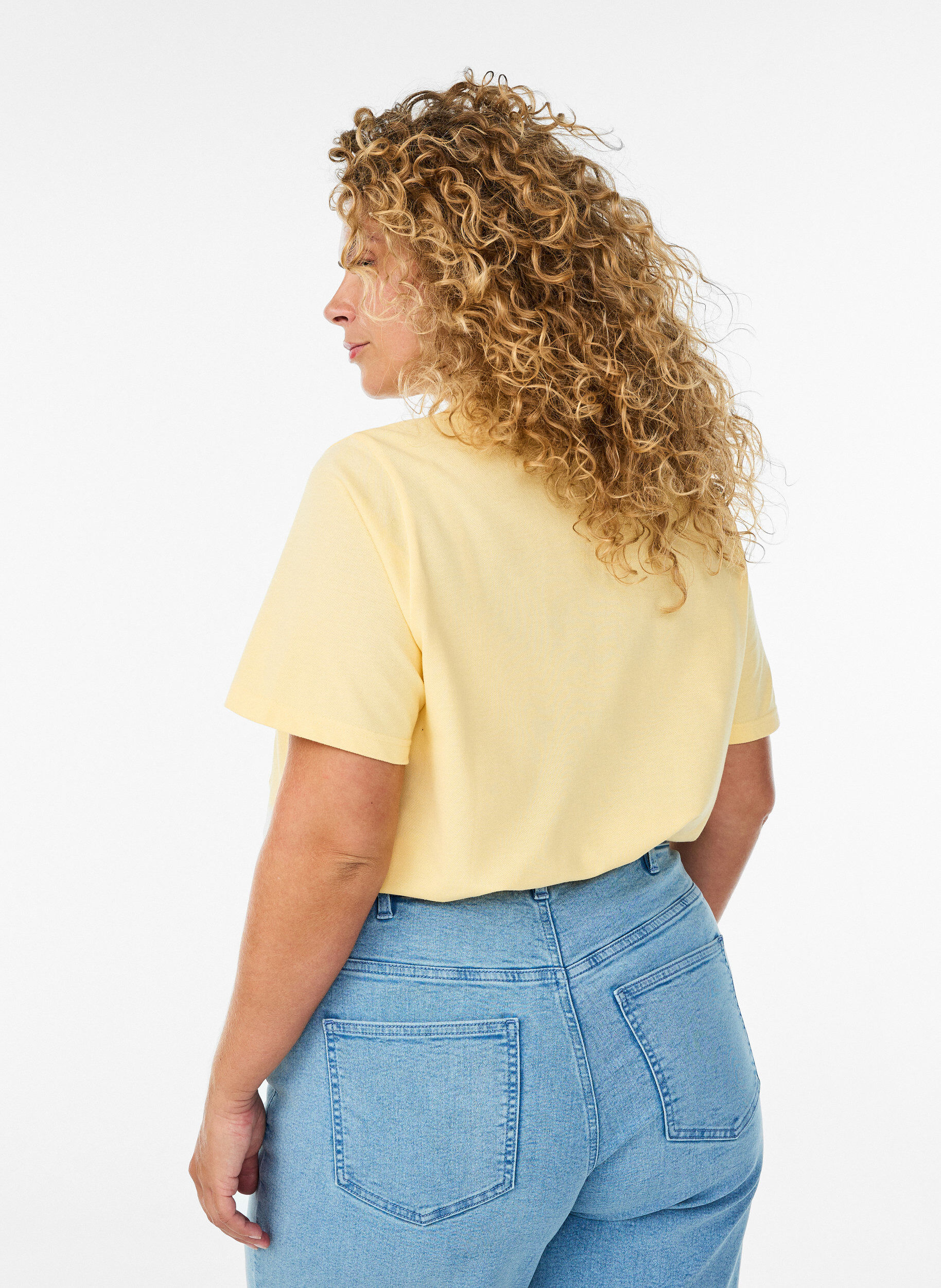 ZizziPoloshirt mit kurzen &Auml;rmeln, Gelb, Model image number 2