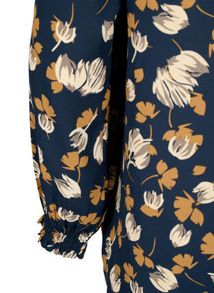 FLASH - Langärmelige Bluse gesmokt und bedruckt, Navy Brown Flower, Packshot image number 3
