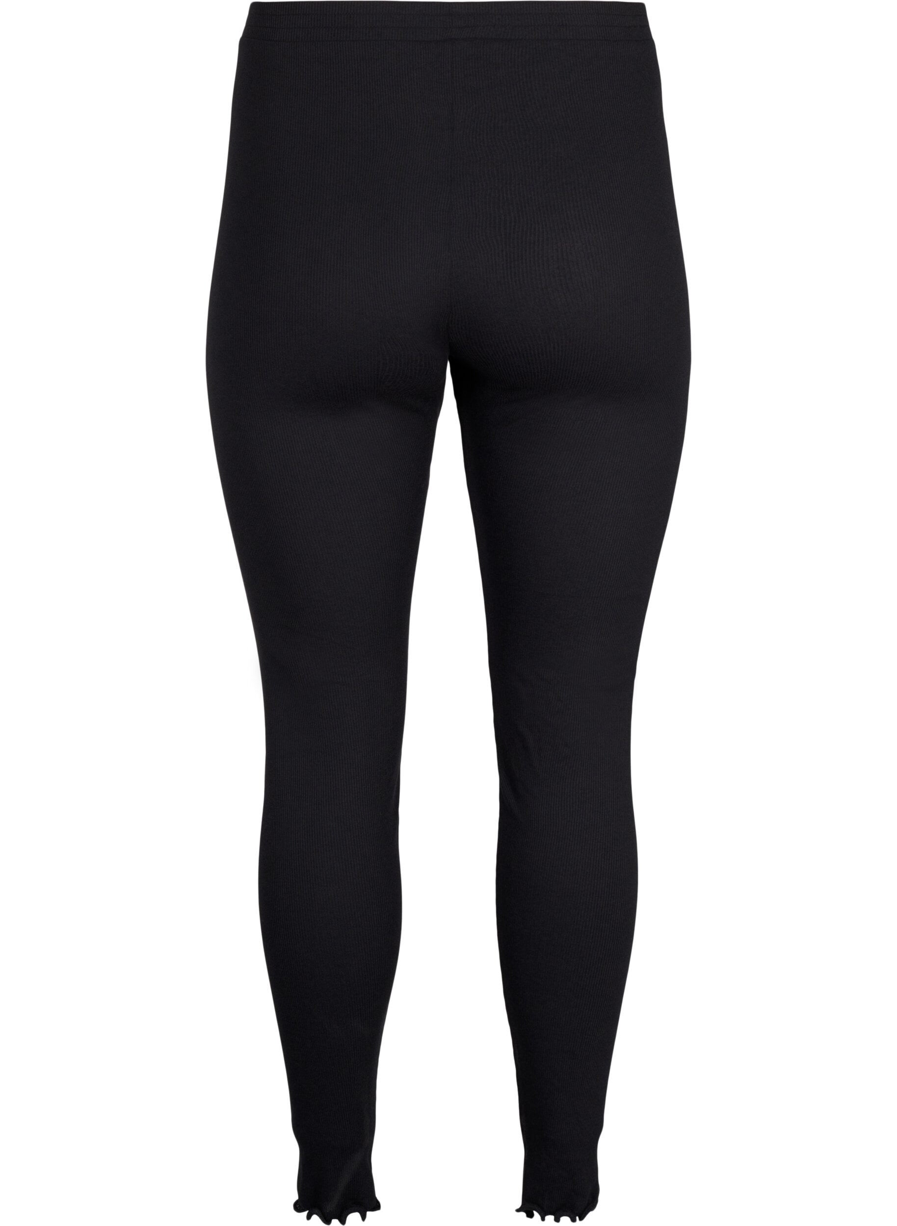 ZizziEng geschnittene, gerippte Hose, Black, Packshot image number 1