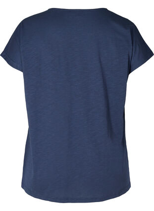 T-Shirt aus Baumwolle mit Printdetails, Mood Indigo LEAF, Packshot image number 1