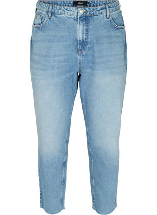 Cropped Mom Fit Mille Jeans mit lockerer Passform, Light blue denim, Packshot image number 0