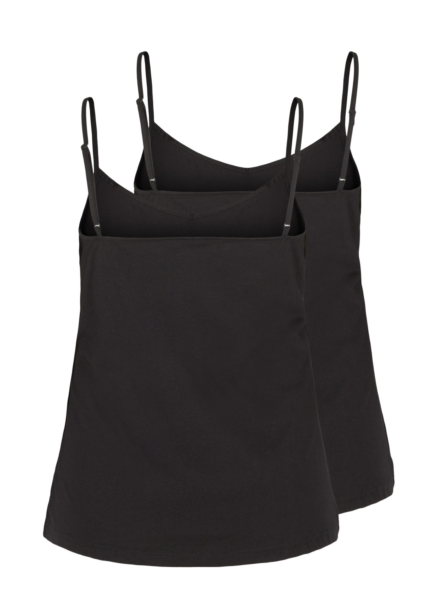 Zizzi2er Packung Basics Top aus Baumwolle, Black, Packshot image number 1