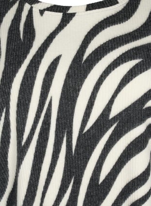 Bluse mit 3/4-Ärmeln und Zebramuster, White Zebra, Packshot image number 2