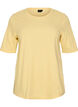 Bluse aus geripptem Jersey mit kurzen &Auml;rmeln, Gelb, Packshot image number 0