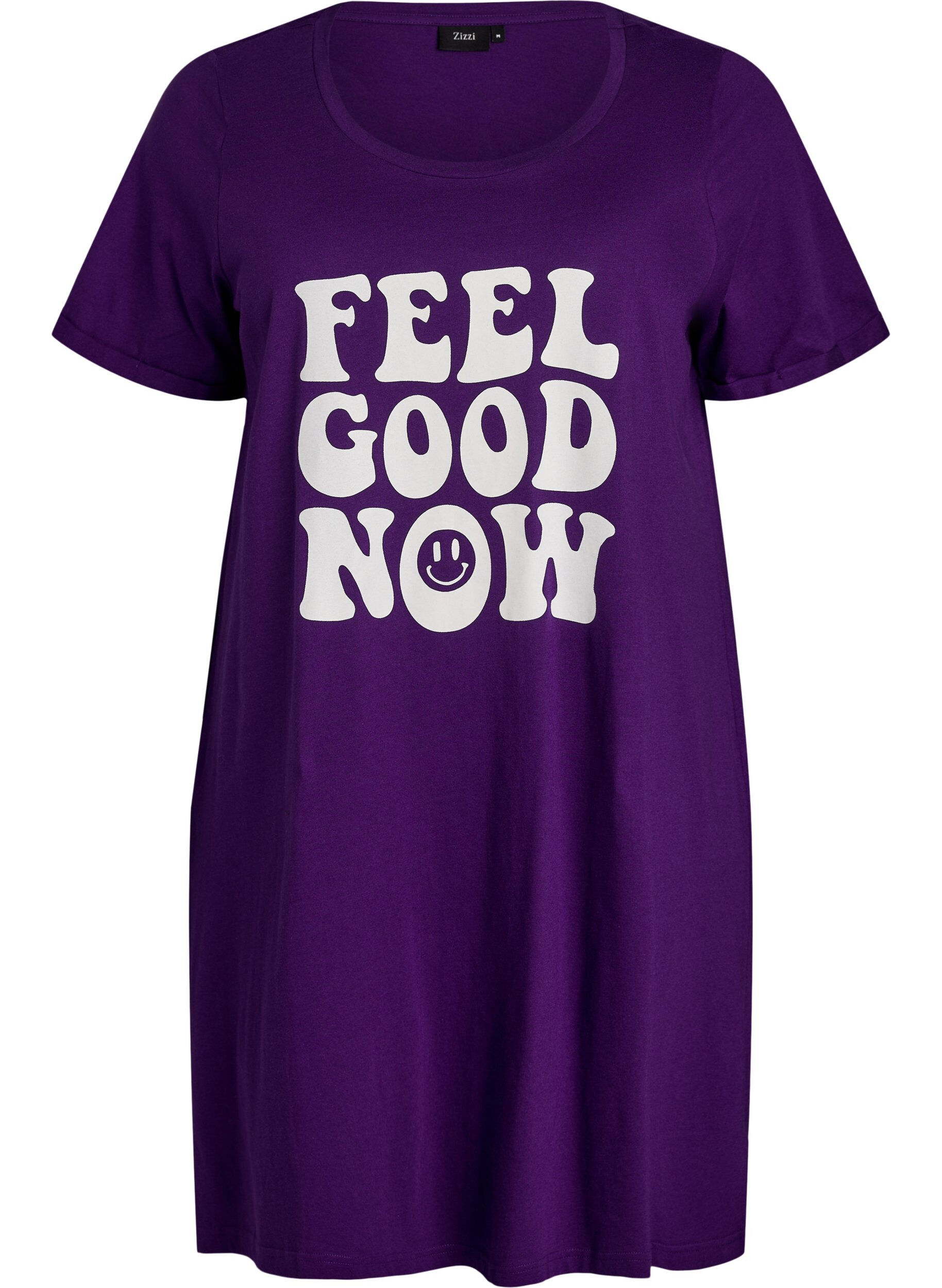 ZizziKurz&auml;rmeliges Nachthemd aus Bio-Baumwolle, Blau, Packshot image number 0