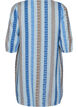 Kurzes Kleid aus Leinen und Viskose mit 3/4-&Auml;rmeln, Blau, Packshot image number 1