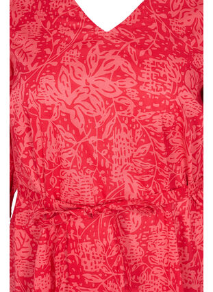 Bedrucktes Kleid mit Bindegürtel, Ribbon Red AOP, Packshot image number 2