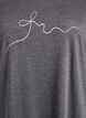 Kurzarm-Nachthemd mit Textaufdruck, Schwarz, Packshot image number 2