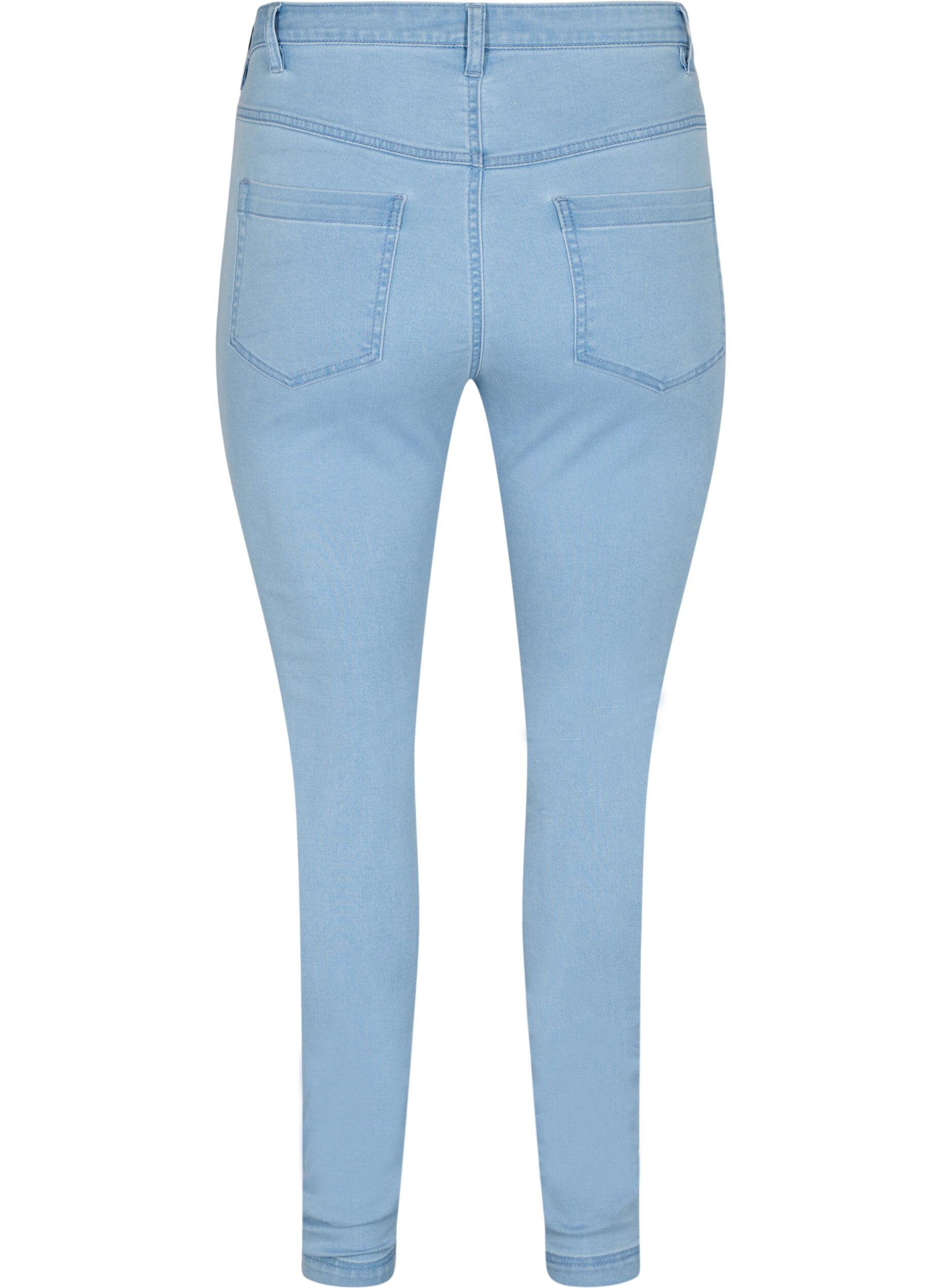 ZizziSuper Slim Amy Jeans mit hoher Taille, Ex Lt Blue, Packshot image number 1