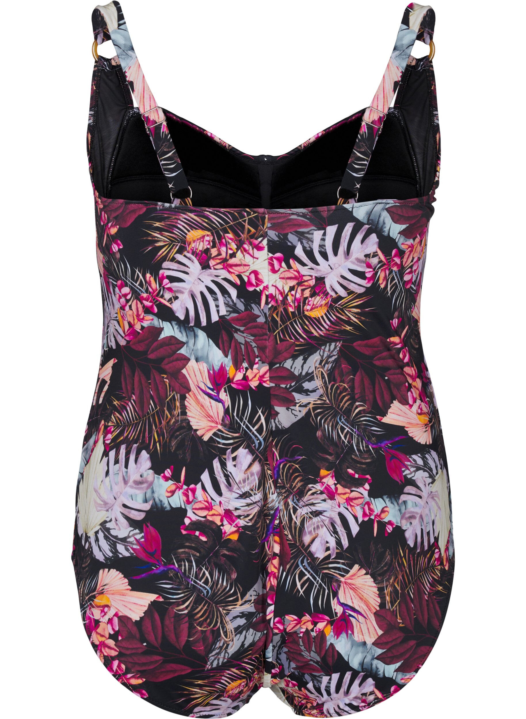 ZizziWattierter Badeanzug mit Print, Rot, Packshot image number 1