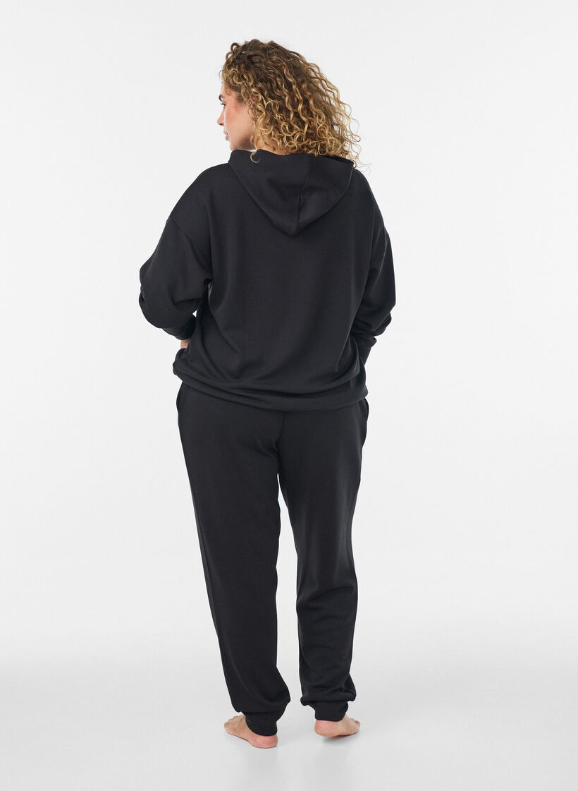Hoodie aus Jersey, Schwarz, Model image number 2