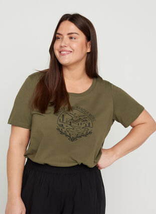 T-Shirt mit Print, Ivy Green WONDER, Model image number 0