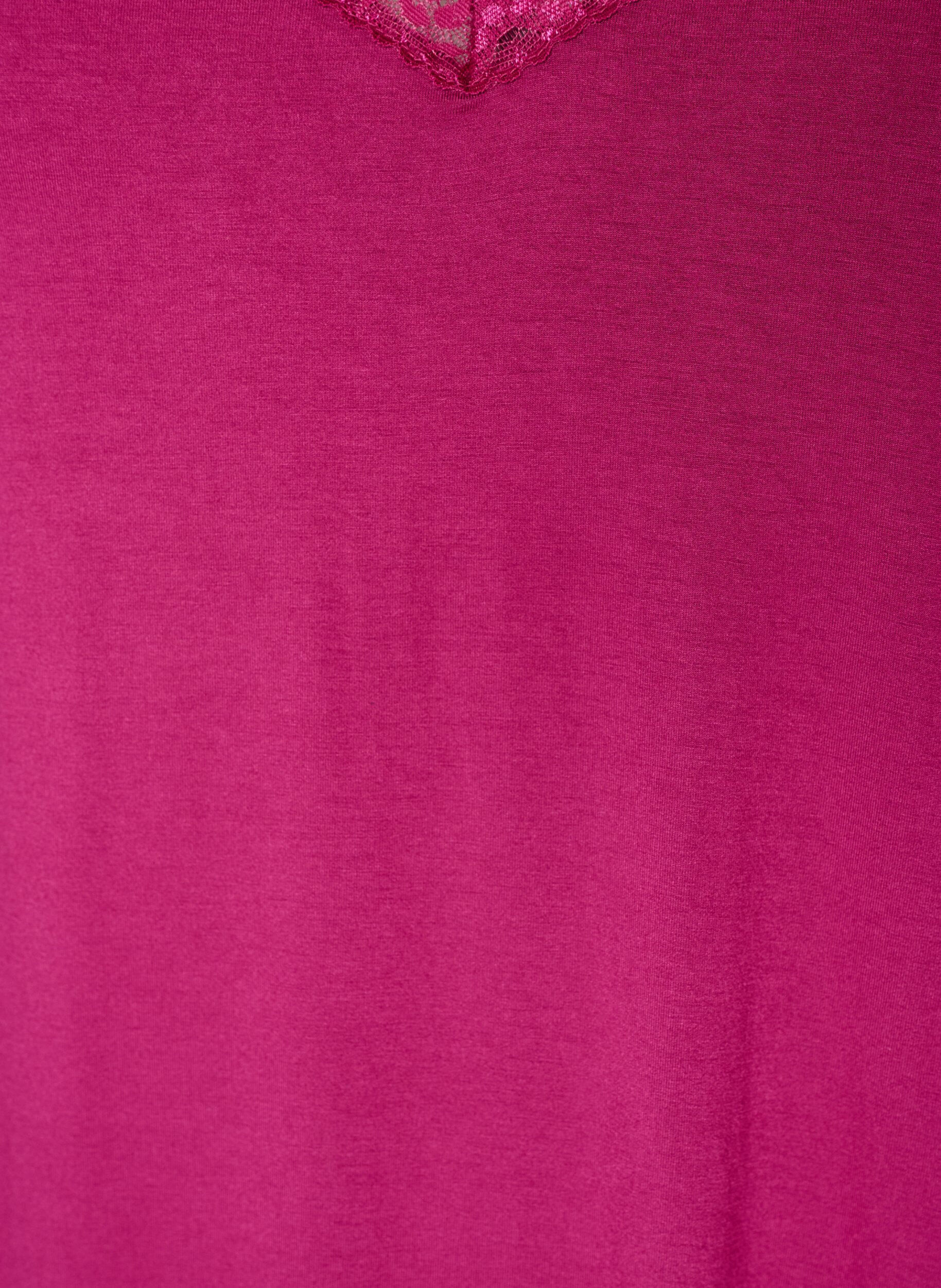ZizziNachthemd aus Viskose mit Spitze und Schlitzen, Rot, Packshot image number 2