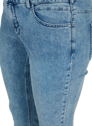 Cropped Amy Jeans mit Nieten in der Seitennaht, L.Blue Stone Wash, Packshot image number 2