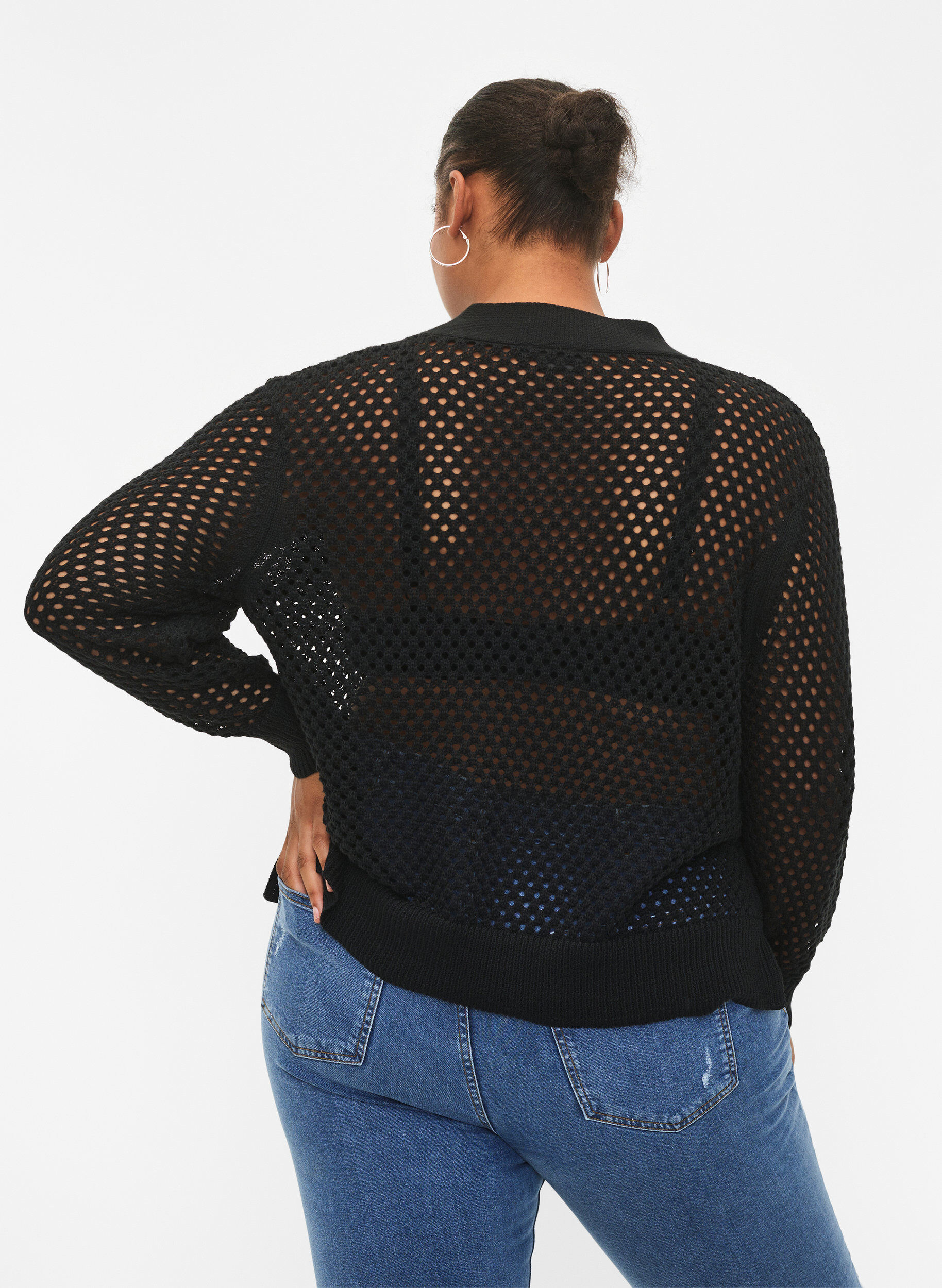ZizziPullover mit Muster, Black, Model image number 1