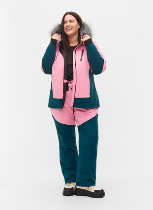 Skijacke mit abnehmbarer Kapuze, Sea Pink Comb, Model image number 4