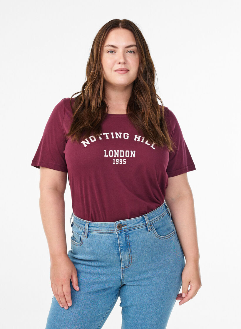 T-Shirt mit Print, Rot, Model image number 0